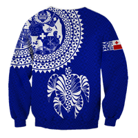 Tonga Sweatshirt Tongan Blue Turtle LT12 - Wonder Print Shop