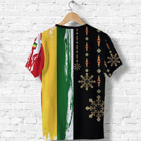 Ethiopia T Shirt Flags Color With Aztec Pattern LT20 - Wonder Print Shop