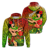 Hawaii Hula Girl Reggae Hoodie LT2 - Wonder Print Shop