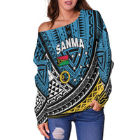 Custom Personalised Vanuatu Sanma Province Tribal Pattern Women Off Shoulder Sweater LT12 - Wonder Print Shop