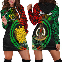 (Custom Personalised) Vanuatu Heart Polynesian Hoodie Dress Turtle Sand Drawings LT13 - Wonder Print Shop