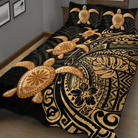 Polynesian Turtle Quilt Bed Set Honu Family Gold LT4 - Wonder Print Shop