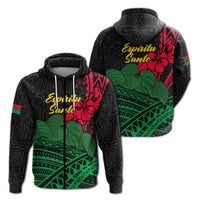 Vanuatu Espiritu Santo Zip Hoodie Kava With Hibiscus LT12 - Wonder Print Shop