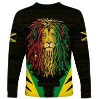 Jamaica Rastafarian Lion Pride Long Sleeve Shirt LT12 - Wonder Print Shop