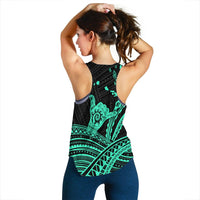 Hawaii Shaka Polynesian Tribal Turquoise Women Tank Top LT12 - Wonder Print Shop
