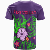 Polynesia T Shirt Hibiscus With Tribal Mauve Color LT12 - Wonder Print Shop