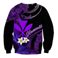 Hawaii Turtle With Plumeria Leaf Purple Sweatshirt LT12 - Wonder Print Shop