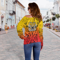 Marquesas Islands Marquesan Tattoo Women Off Shoulder Sweater LT12 - Wonder Print Shop