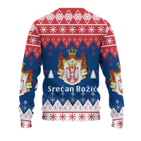 Serbia Christmas Srecan Bozic Ugly Pattern Sweatshirt - LT12 - Wonder Print Shop