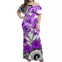 Hawaii Matching Hawaiian Shirt And Dress Polynesian and Purple Hibiscus LT13 - Wonder Print Shop