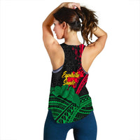 Vanuatu Espiritu Santo Women Tank Top Kava With Hibiscus LT12 - Wonder Print Shop