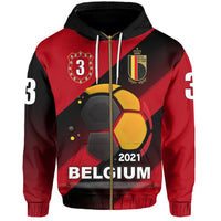 Custom Belgium Zip Up Hoodie Football 2021 LT20 - Wonder Print Shop