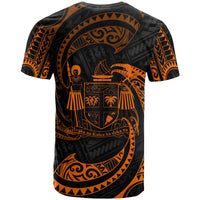 Fiji Polynesian T Shirt Orange Tribal Wave - Wonder Print Shop