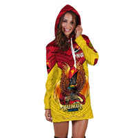 Custom Personalised Papua New Guinea Rugby Kumul Pride Hoodie Dress LT2 - Wonder Print Shop