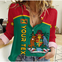 (Custom Personalised) Grenada Women Casual Shirt Coat of Arms and Map Impressive LT13 - Wonder Print Shop
