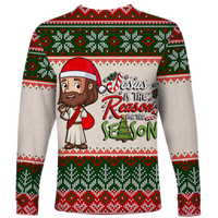 Christmas Jesus Is The Reason For The Season Ugly Pattern Long Sleeve Shirt - LT12 - Wonder Print Shop
