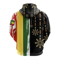 Ethiopia Hoodie Flags Color With Aztec Pattern LT20 - Wonder Print Shop