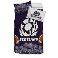 Scotland Rugby Union Bedding Set Thistle Flower Purple Original LT20 - Wonder Print Shop