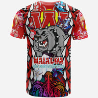 Custom Hawaii T Shirt Waialua High and intermediate School SuPer Bulldogs With Sea Turtle Tribal Patterns LT10 - Wonder Print Shop