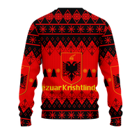 Albania Christmas Gezuar Krishtlindjet Ugly Pattern Sweatshirt - LT12 - Wonder Print Shop