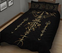 Viking Helm of Awe Gold Art Sherpa Quilt Bed Set LT12 - Wonder Print Shop