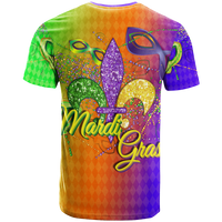 Mardi Gras Mask With Beads T Shirt LT12 - Wonder Print Shop