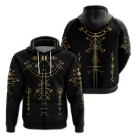 Viking Helm of Awe Gold Art Hoodie LT12 - Wonder Print Shop