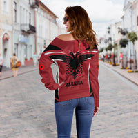 Albania Pride Women Off Shoulder Sweater LT12 - Wonder Print Shop