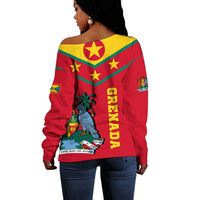 Grenada Women Off Shoulder Sweater - Proud Grenadian LT12 - Wonder Print Shop