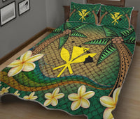 Kanaka Maoli Hawaiian Quilt Bed Set - Lauhala Tropical Plumeria Coconut Tree Polynesian LT4 - Wonder Print Shop