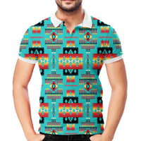 Blue Native Tribes Native American Polo T Shirt 3D LT10 - Wonder Print Shop