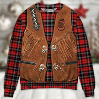 Santa Cowboy Christmas Vintage Style Ugly Christmas Sweater - Wonder Print Shop