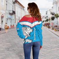 Luxembourg Women Off Shoulder Sweater - Lion Legends LT12 - Wonder Print Shop