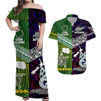New Zealand and Cook Islands Matching Hawaiian Shirt And Dress Together Purple LT8 - Wonder Print Shop
