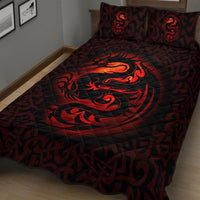 Wales Celtic Quilt Bed Set Fury Celtic Dragon With Knot - Wonder Print Shop
