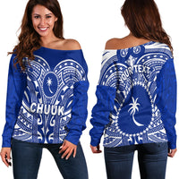 (Custom Personalised) Chuuk Micronesia Off Shoulder Sweater Simple Pattern LT13 - Wonder Print Shop