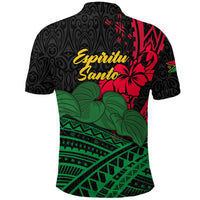 Vanuatu Espiritu Santo Polo Shirt Kava With Hibiscus LT12 - Wonder Print Shop