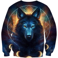 Wolf Moon Galaxy Native American 3D Sweatshirt LT10 - Wonder Print Shop