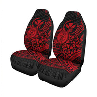 Hawaii Turtle With Hibiscus Tribal Red Car Seat Covers LT12 - Wonder Print Shop