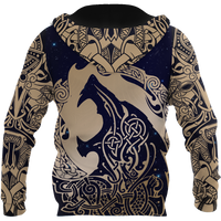Viking Clothing Viking Wolf and Ravens Hoodie RLT12 - Wonder Print Shop