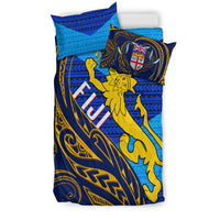 Fiji Bedding Set - Flag's Color With Gold Polynesian Pattern LT20 - Wonder Print Shop