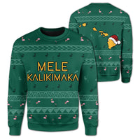 Hawaiian Map Polynesian Mele Kalikimaka Flamingo Christmas Sweatshirt - Wonder Print Shop