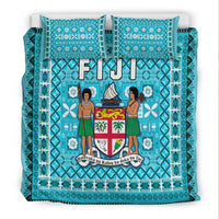 Fiji Bedding Set Pattern - Fijian Tapa Pattern Turquoise LT13 - Wonder Print Shop