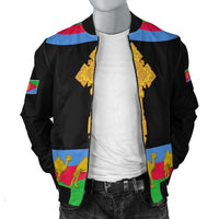 Eritrea Bomber Jacket Cross Flag Camel Black LT13 - Wonder Print Shop