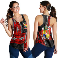 Tonga Women Racerback Tank Tongan Pattern Mix Polynesian LT13 - Wonder Print Shop