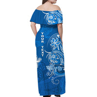 custom-personalised-hawaii-off-shoulder-long-dress-polynesia-blue-sea-turtle-honu-and-map