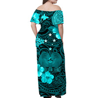 papua-new-guinea-off-shoulder-long-dress-polynesia-raggiana-bird-of-paradise-turquoise