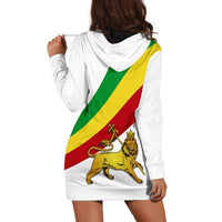 Ethiopia Flag Hoodie Dress - New White LT13 - Wonder Print Shop
