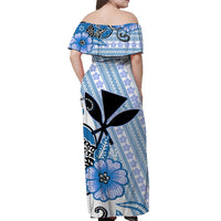hawaii-off-shoulder-long-dress-kakau-tribal-blue-batik-floral-ver02