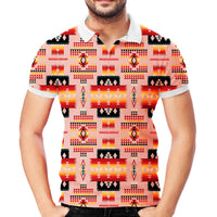 Tan Tribe Pattern Native American Polo T Shirt 3D LT10 - Wonder Print Shop